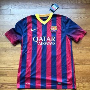Signed Neymar 2014 Barcelona Home Soccer Jersey